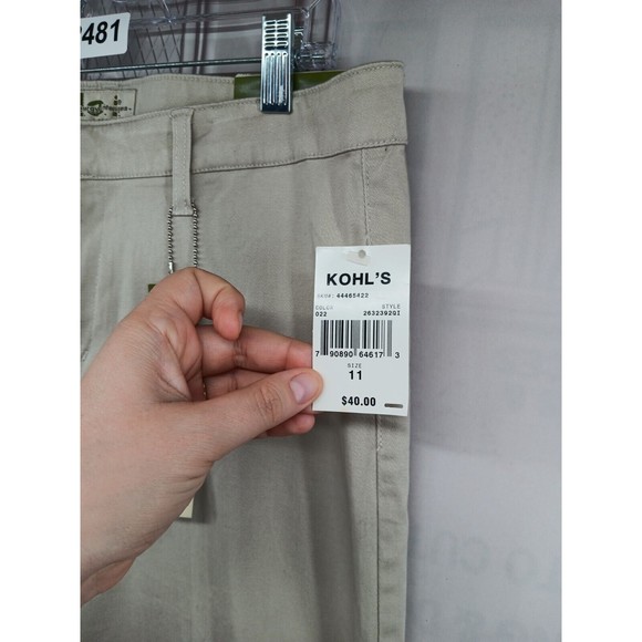 NWT L.E.I. Jeans Khaki Pants Women's SZ 11 Stretch High Waist MSRP $40.00 Flared - Picture 4 of 16